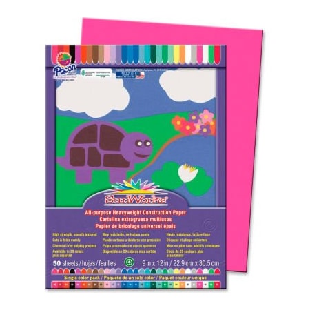 Pacon SunWorks Construction Paper 9in X 12in Hot Pink